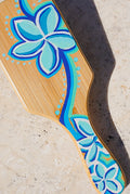Blue Lei Plumeria Bamboo Hairbrush
