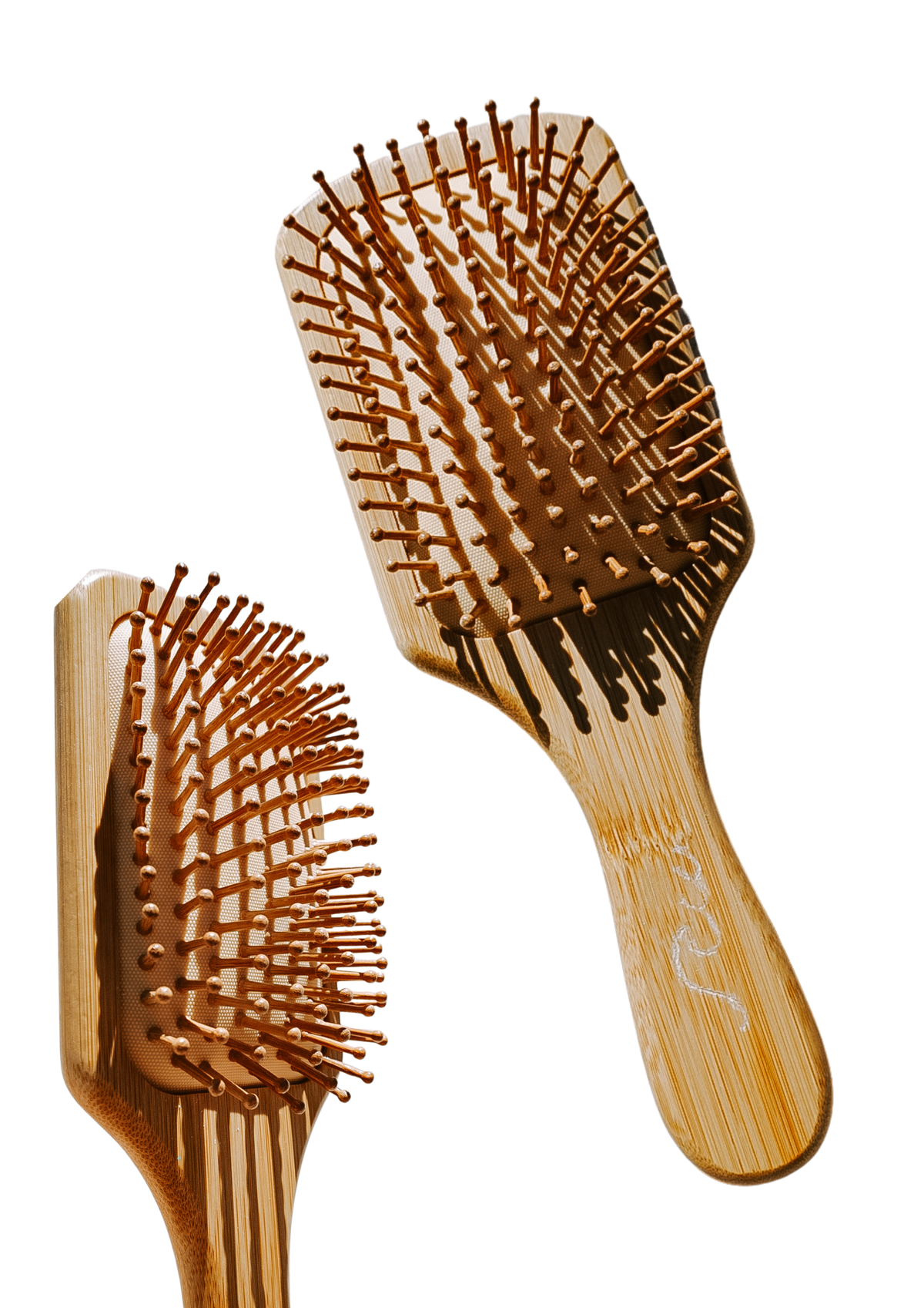 Pink Sunset Plumeria Bamboo Hairbrush