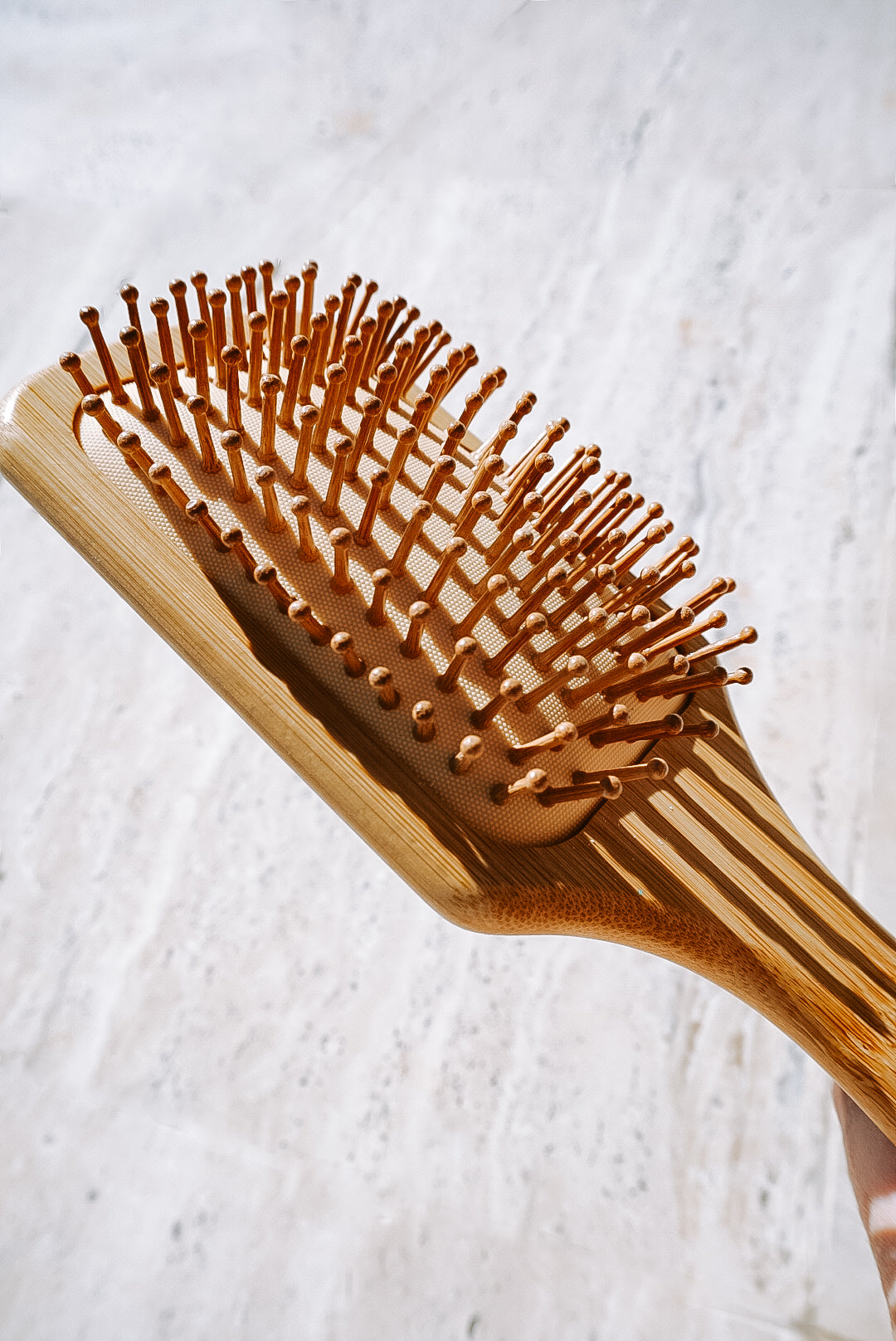 Big Pink Hibiscus Bamboo Hairbrush