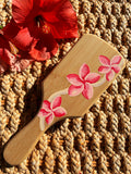 Sunset Plumeria Bamboo Hairbrush